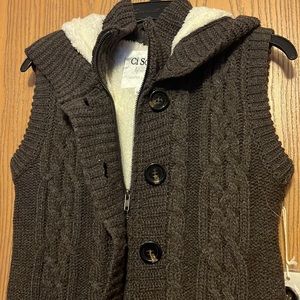 Ci Sono Faux Fur Hooded Sweater Vest